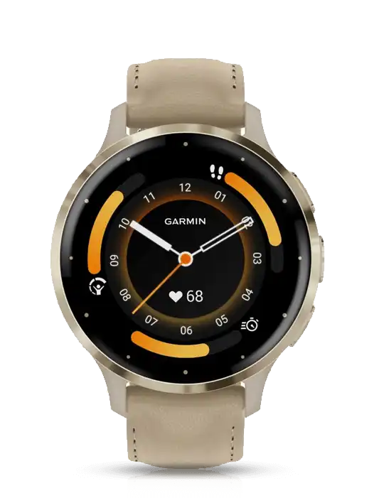 Ceas inteligent Garmin Venu 3S Soft Gold + Leather