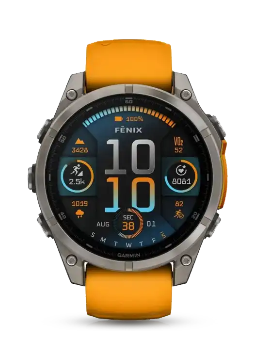 Ceas inteligent Garmin Fenix 8 47mm AMOLED Spark Orange